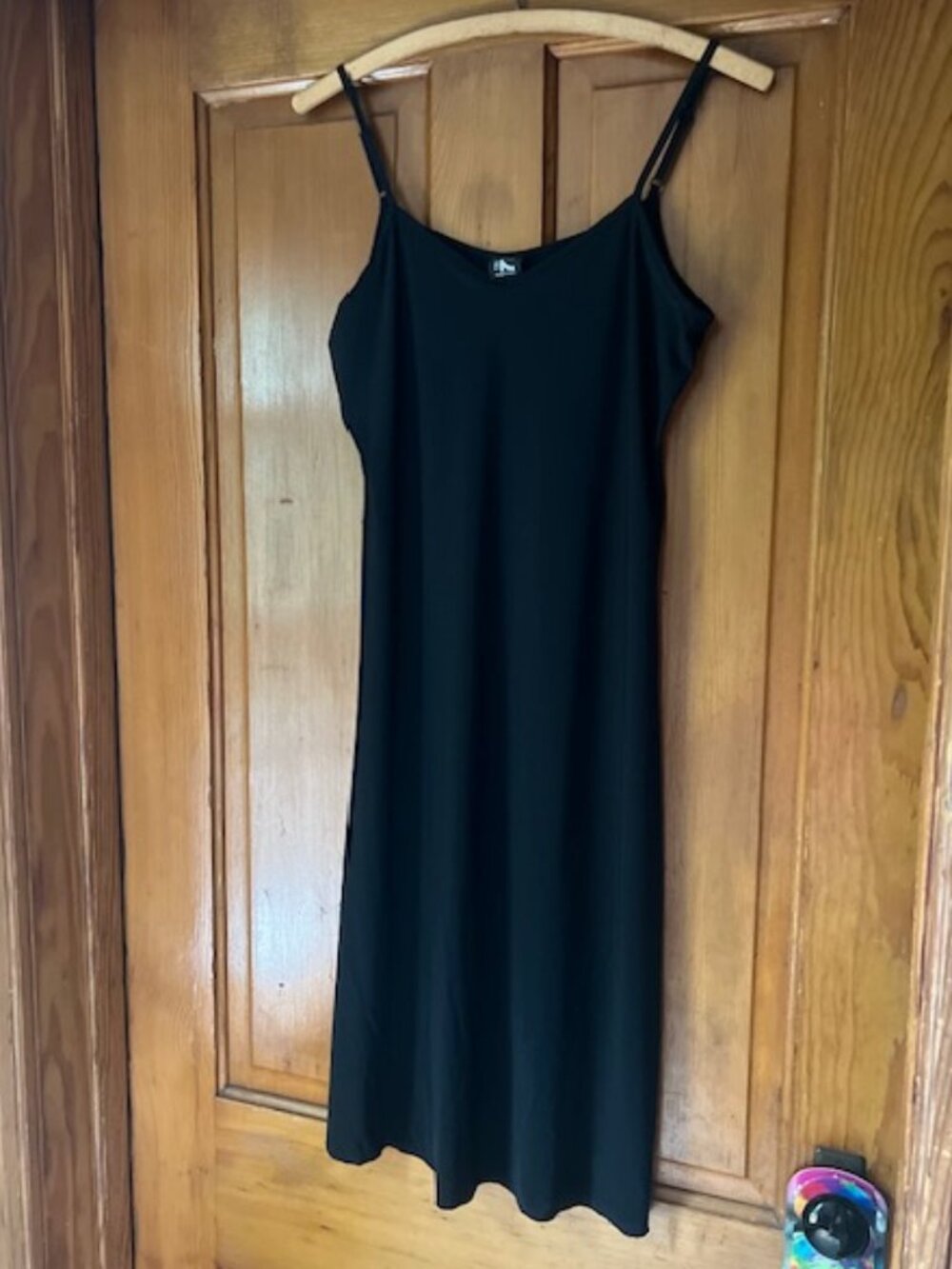 TRICOT CHIC Made in Italy Black Midi Slip Dress Woman's Size 4
